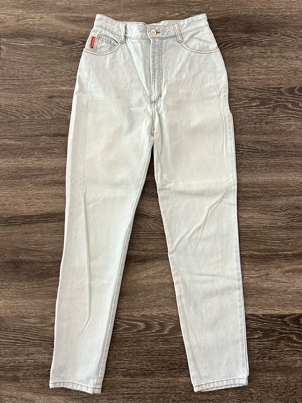 Vintage BONGO Light Wash Jeans High Rise Tapered Size 5 Made in USA 90s Cotton